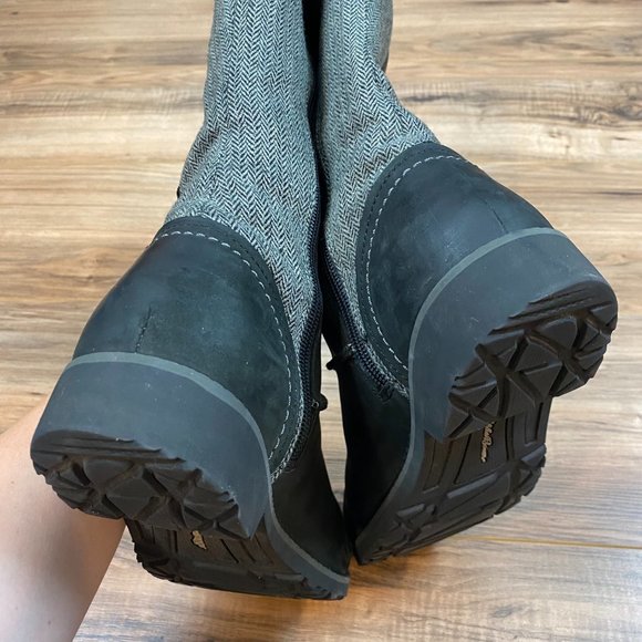 Eddie Bauer Tall Riding Boots‎ Herringbone Accent Women's 9 Color Black/Gray - Picture 7 of 11